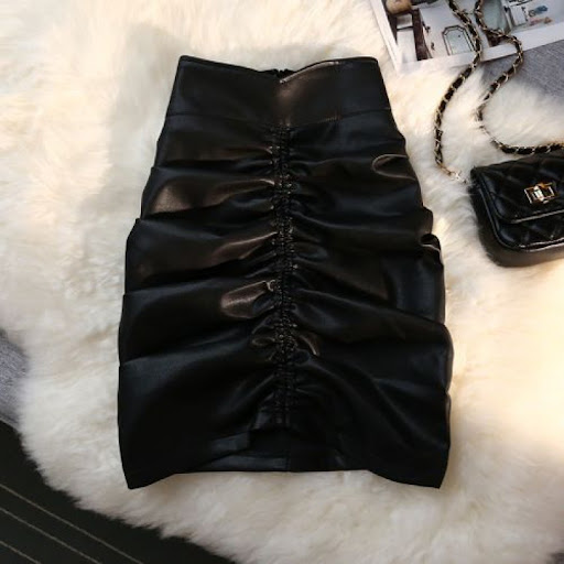Title 5, High Waisted Thin All Match Bag Hip Short Skirt...