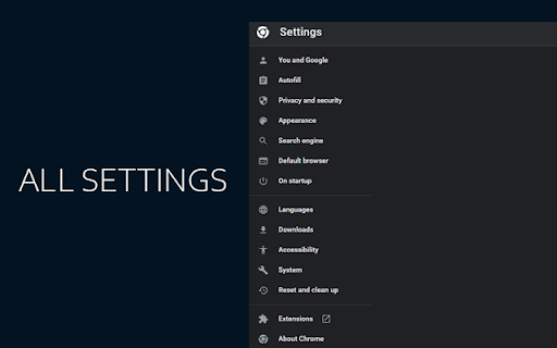 Settings Chrome | Extension Page GoodSet