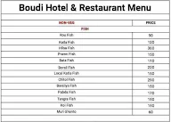 Boudi Hotel and Restaurant menu 2