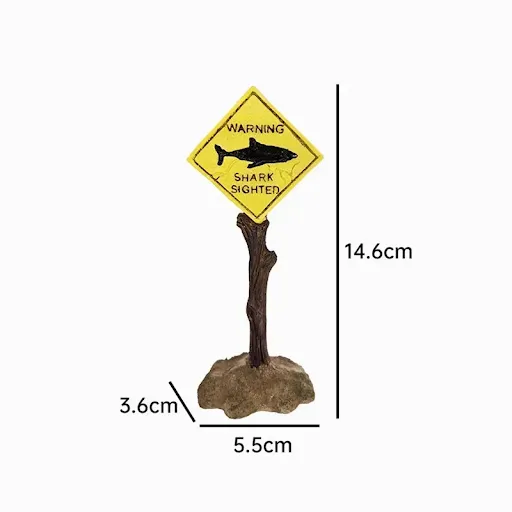 Resin Aquarium Decoration Ornaments Artificial Shark Warning Sign Landscaping Accessories for Fish Tank Aquarium Backgro