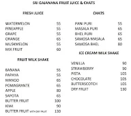 Sri Gajanana Fruit Juice Center menu 1