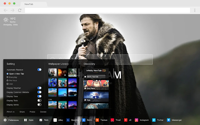 Eddard Stark Pop HD TV Drama New Tab Theme