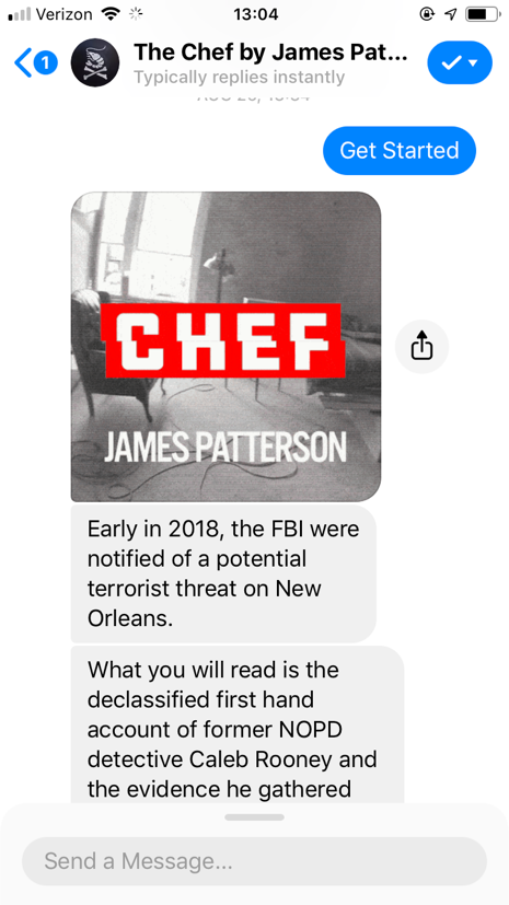 popular chatbots chef james patterson bot