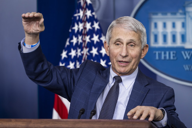 Anthony Fauci, US President Joe Biden’s chief medical adviser. Picture: BLOOMBERG/JIM LO SCALZO