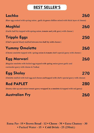 Egg Station menu 