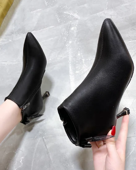 Sexy Shoe 12cm High Heel Women Black Sexy Point Toe Ankle... - 1