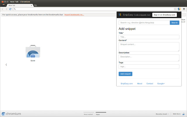 SnipEasy - Share code snippets chrome extension