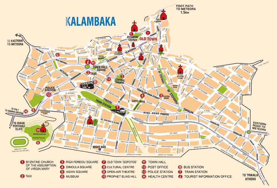 Mapa Kalambaka