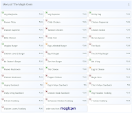 The Magik Oven menu 1