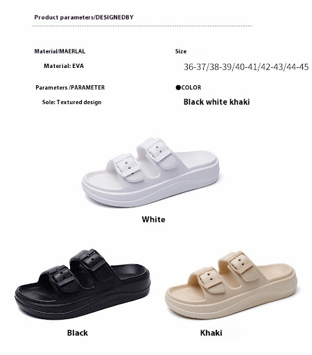 Title 2, Womens Slippers Double Buckle Outer Wear Thick...