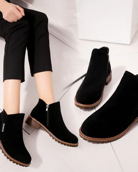 Shoes Women 2022 Fashion Thick Sole Ankle Boots Comfortab... - 0