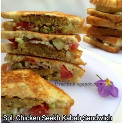 Spl.Chicken Seekh Kabab Sandwich