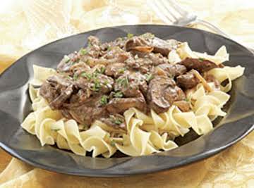 Beef Tenderloin Stroganoff with Cremini Mushrooms