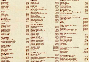 Pavilion menu 