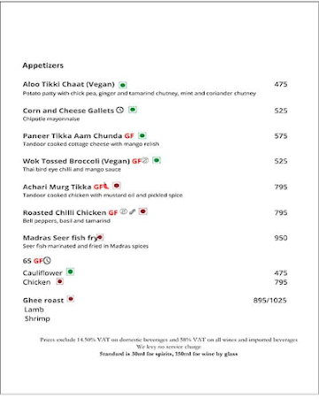 Arcot Bar (Trident Chennai) menu 