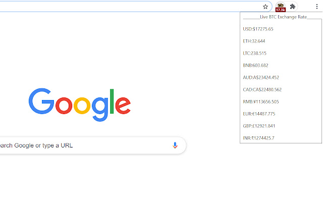 Bitcoin Price chrome extension