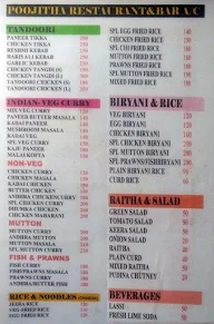 Poojitha Restaurant & Bar menu 1