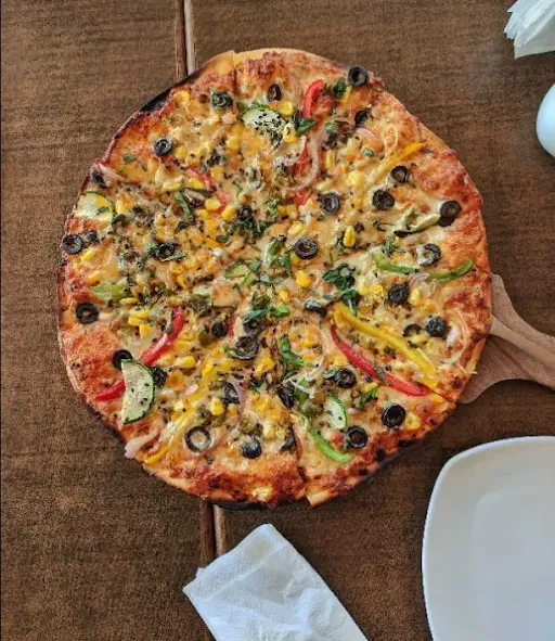 Olive Mushroom Corn Pizza