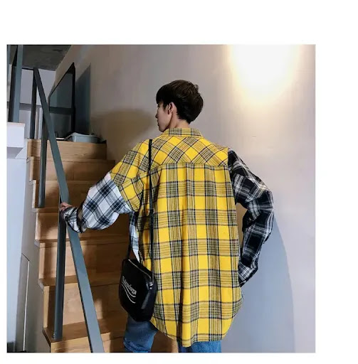 Title 18, Fashion Student Casual Long Sleeve Plaid Shirt,...
