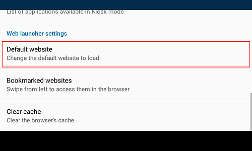 Select website when using Web launcher