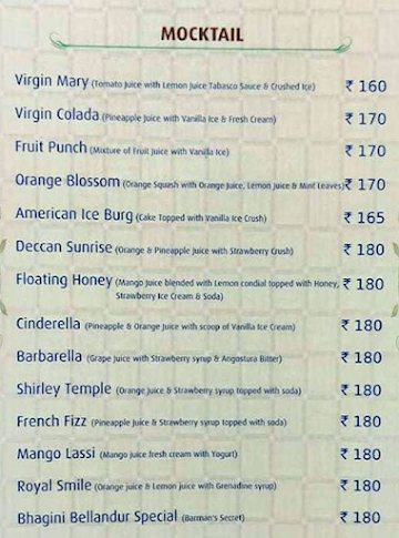 Rajbhog The Multi Cuisine Restaurant menu 