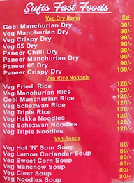 Sufis Fast Foods menu 1