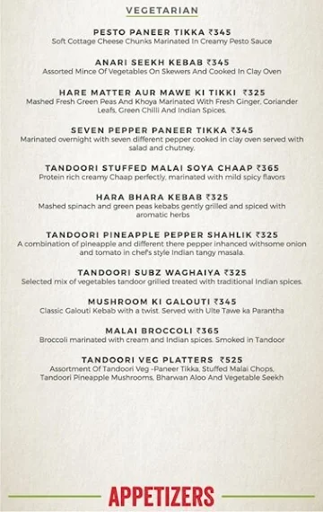 The Chili Chutney menu 