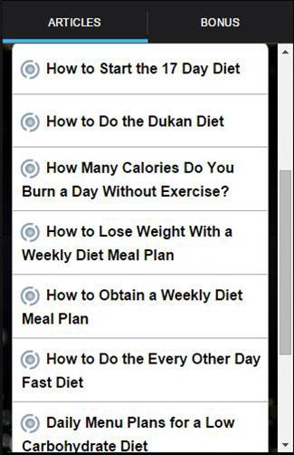 17 Day Diet Menu Cycle One 17