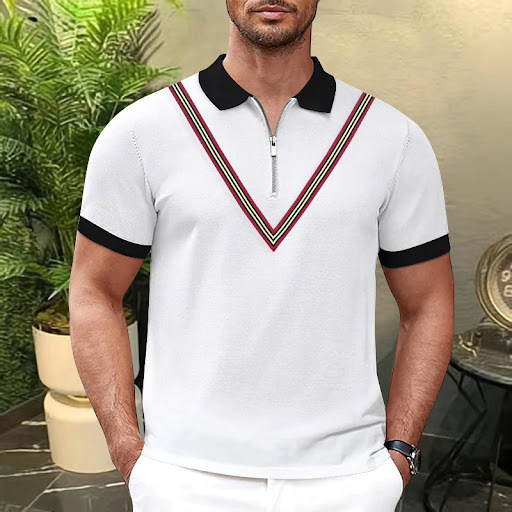 Title 3, Short sleeved solid color zippered t shirt offe...