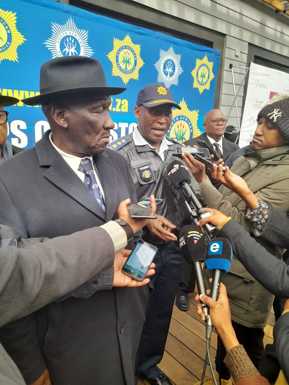 Police minister Bheki Cele addressed tavern owners about gender-based violence in Khayelitsha, Cape Town.