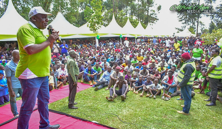 Sabatia MP Alfred agoi address his supporters in Igunga