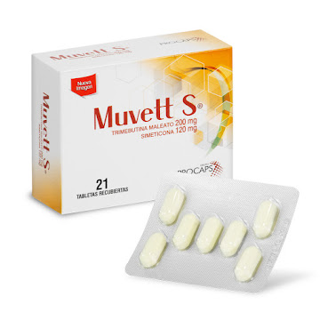 Muvett S Trimebutina + Simeticona 200mg/120mg Procaps Caja x 21 Cápsulas  