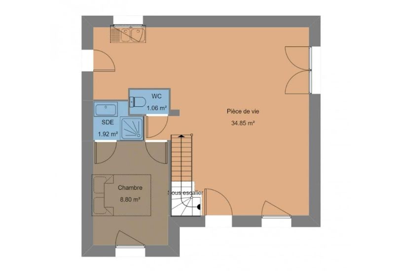  Vente Terrain + Maison - Terrain : 465m² - Maison : 71m² à Plomodiern (29550) 