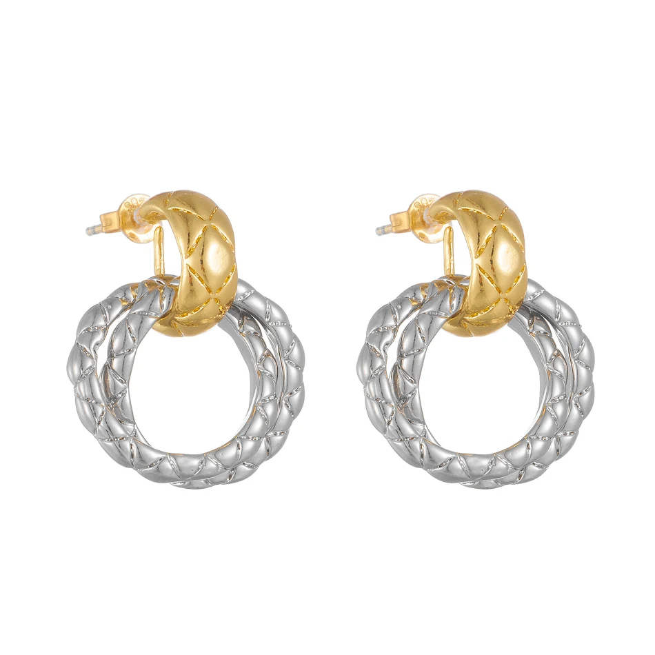 Boucles d'oreilles pendantes cercle ornementées pour femmes seniors, style polyvalent et élégant, parfaites pour toutes les occasions et tenues