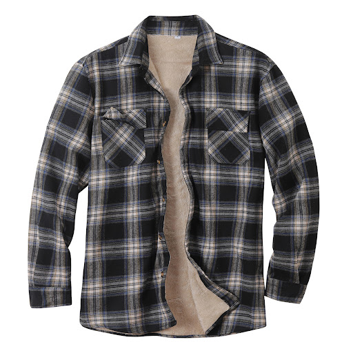 Title 3, Mens Fashion Plaid Plus Velvet Warm Shirt. Sta...