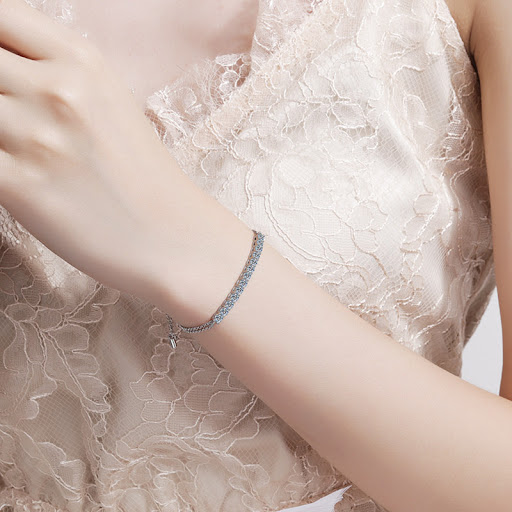 Title 3, Sterling Silver Bracelet with 13 Carat Moissani...