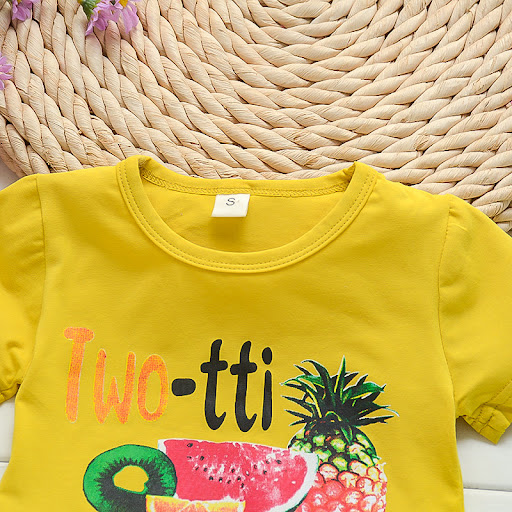 Title 4, Summer New Girls Fruit Print Casual Short-sleev...
