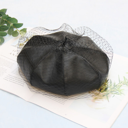 Title 1, Autumn and winter PU mesh beret