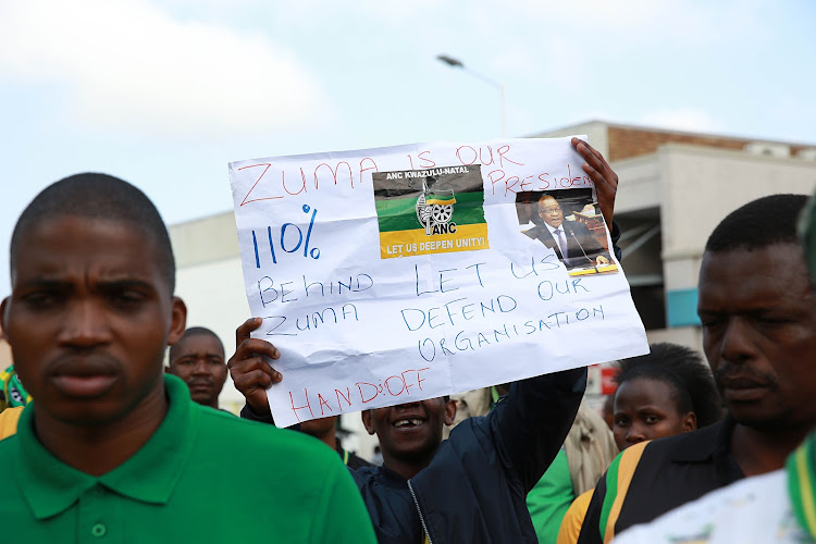 August 8, 2017. ANC supporters during a march in KwaDukuza against to vote of no confidence to President Jacob Zuma.