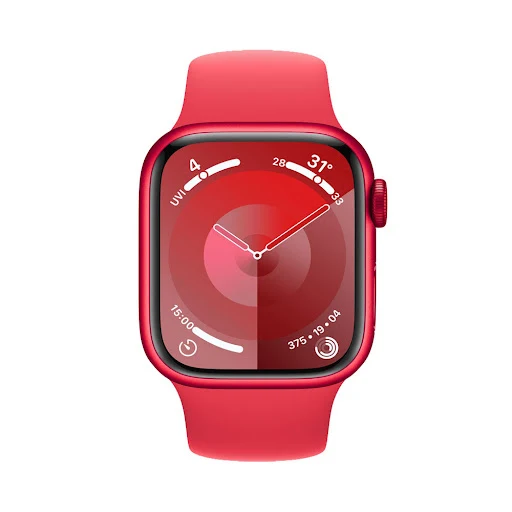 Đồng hồ Apple Watch Series 9 4G 41mm (Product) Red (Vỏ Nhôm Dây Silicone - S/M) (MRY63SA/A)