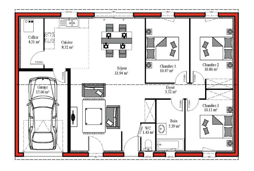  Vente Terrain + Maison - Terrain : 671m² - Maison : 88m² à Saint-Sever (40500) 