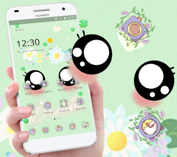 Green Cute Big Cartoon Eyes Theme(圖1)-速報App