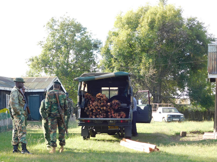 The impounded Kipipiri CIPU boss vehicle at Nyandarua Forest Service headquarters in Ol Kalou on Wednesday, March 18, 2020