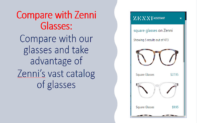 Zenni Optical Assistant chrome extension