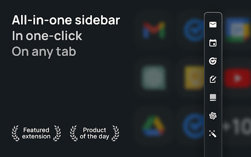 Manganum Sidebar with Gmail, Google Calendar, Keep, Tasks and 14 more apps