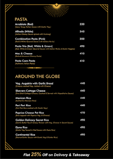 Golden Delicacy menu 