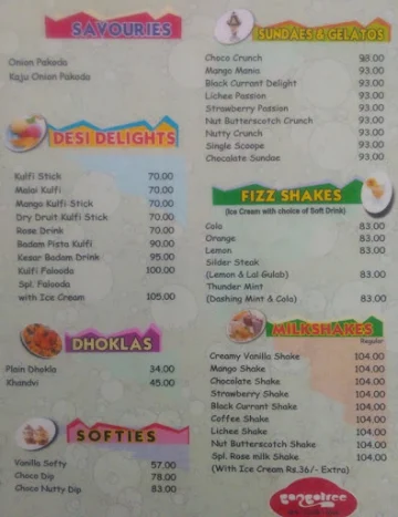 Gangotree menu 