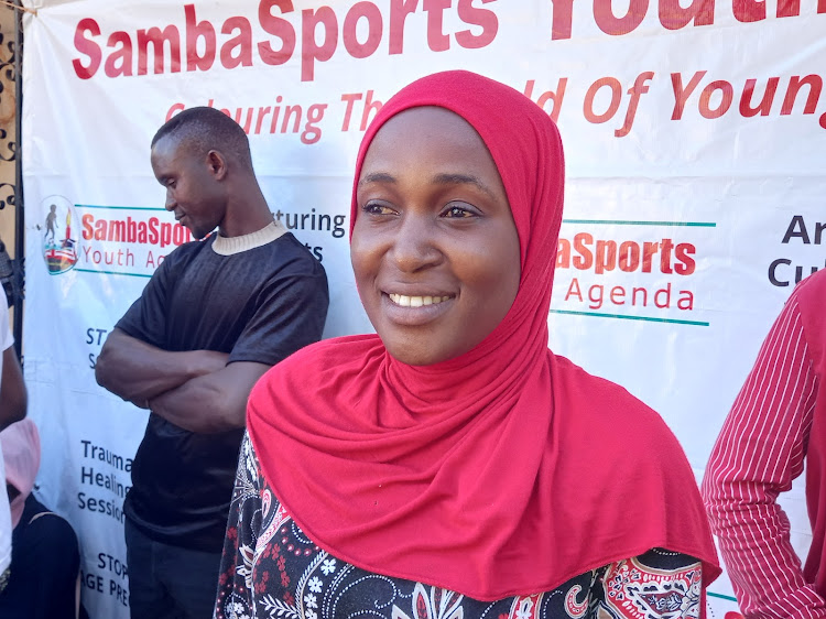 Fatuma Hamisi Dawa during in an interview at the Samba Sports Youth Agenda in Matuga subcounty, Kwale county, on Thursday, August 24, 2023.