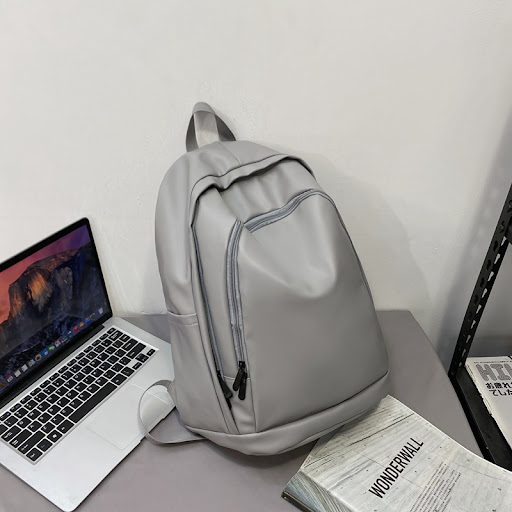 Title 8, Solid color large capacity soft leather schoolb...