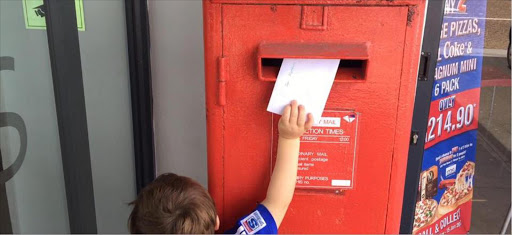 Matthew van der Merwe posts his letter to Santa.